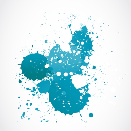 abstract blue watercolor splashのイラスト素材