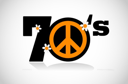 peace symbol seventiesのイラスト素材