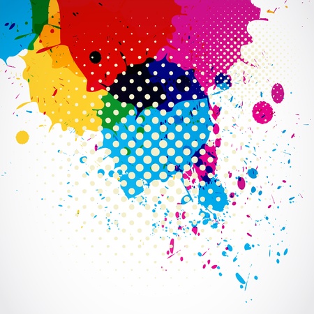 colorful grunge splash backgroundのイラスト素材