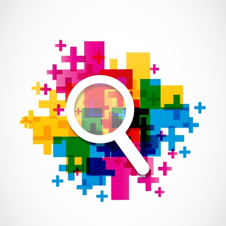 abstract colorful zoom in iconのイラスト素材