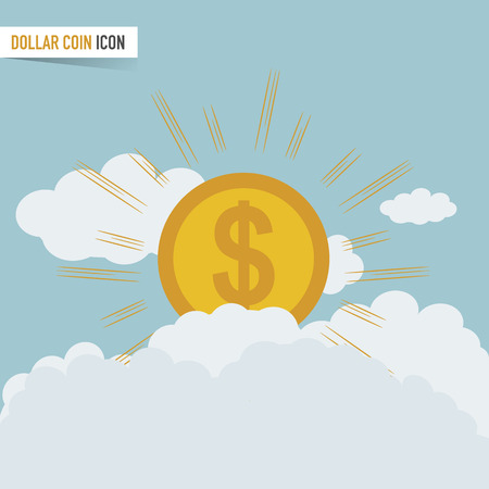 Dollar sign with gold raysのイラスト素材