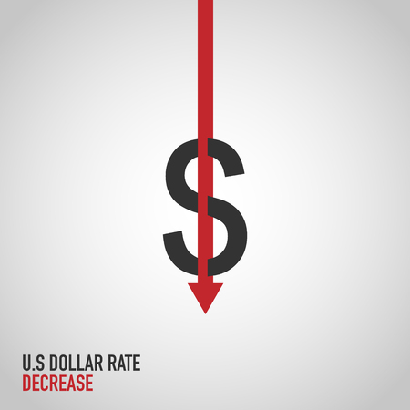 Reduce costs flat dollar iconのイラスト素材