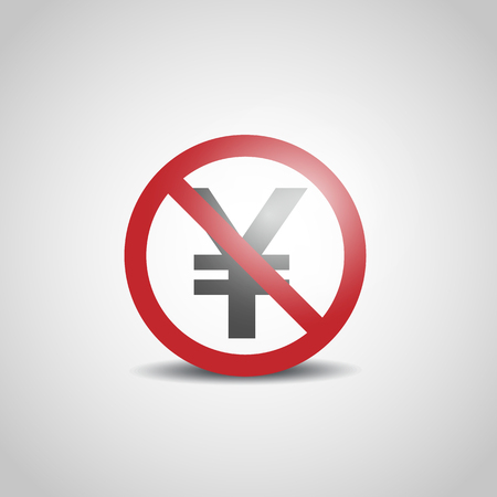 Yen icon with not allowed signのイラスト素材