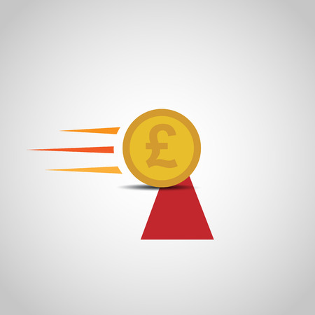 Pound Coin Crossing The Finish Lineのイラスト素材