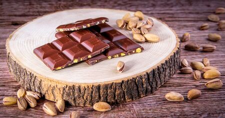 Ripe Nuts and Chocolateの写真素材