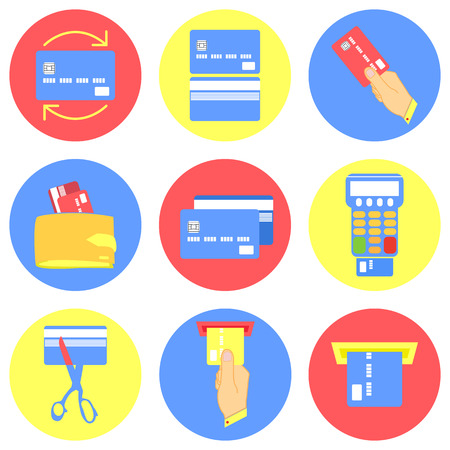 Vector illustration of credit card flat icon set.の写真素材