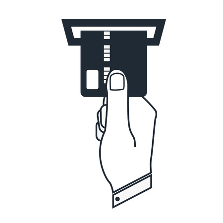 Vector illustration of credit card icon hand atm.の写真素材