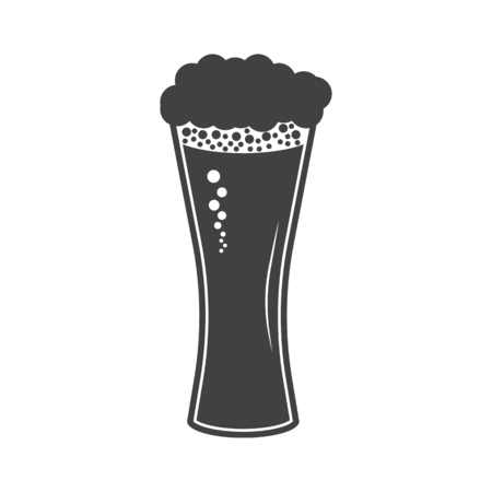 Vector illustration of beer in glass icon on white backgroundのイラスト素材