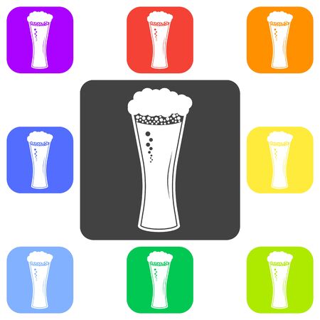 Vector illustration of beer in glass icon. Flat design style butのイラスト素材