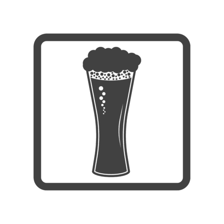 Vector illustration of beer in glass icon. Simple black on whiteのイラスト素材