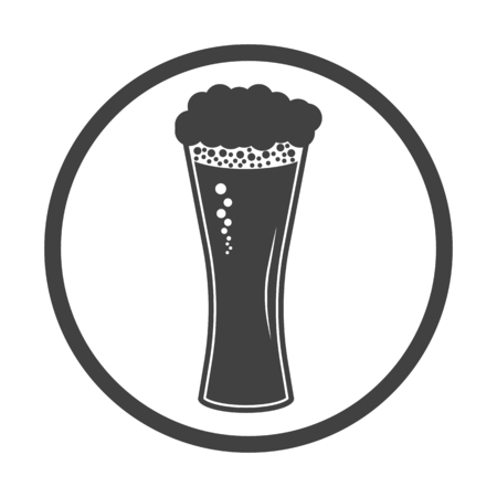 Vector illustration of beer in glass icon. Simple black on whiteのイラスト素材