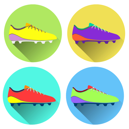 Vector illustration of soccer shoes, american football boots icoのイラスト素材