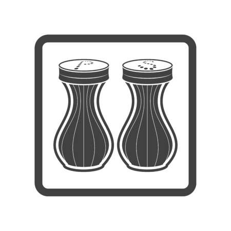 Vector illustration of seasoning icon. Salt and pepper on white background. Button.のイラスト素材