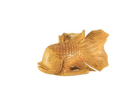 goldfish wood model in white isolateの写真素材