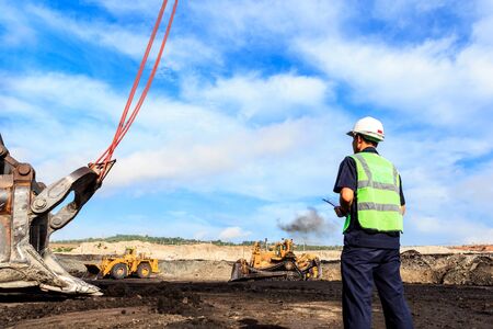 Worker in Pit at North of THAILANDの写真素材