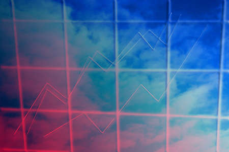 abstract scene varicoloured graph price on background cloud