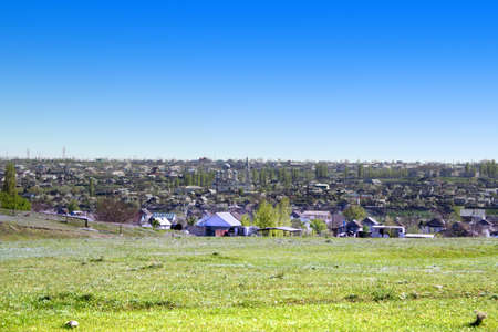 blue sky on rural landscapeの写真素材