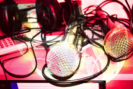 abstract scene mike and wireの写真素材