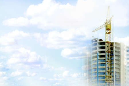 abstract scene background with element construction vein of the building and solar year skyの写真素材