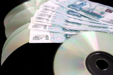 scene soft money and compact disks for computerの写真素材