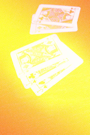 scene five cards with playing combination full house in play pokerのeditorial素材