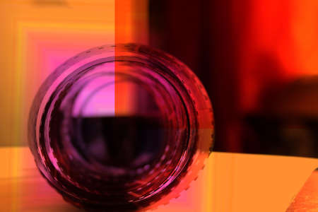 photographic patterns formed from spirals colour negative cinema filmsの写真素材