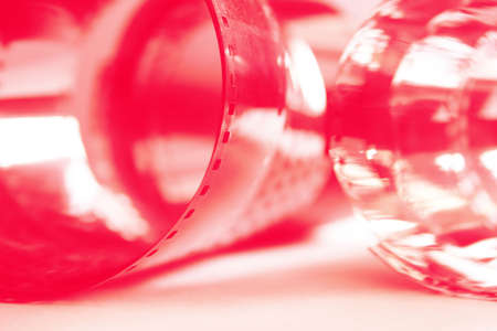 photographic patterns formed from spirals colour negative cinema filmsの写真素材