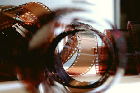 spiral patterns from colour negative filmの写真素材