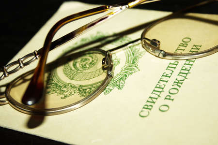 national birth certificate childの写真素材