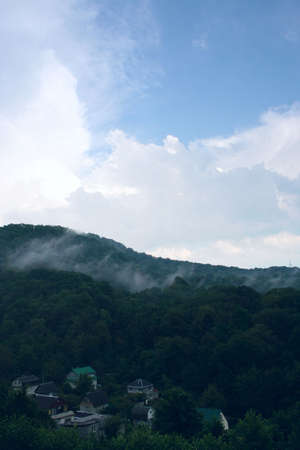 abstract scene with cloud on sky on beautiful mountain topの写真素材