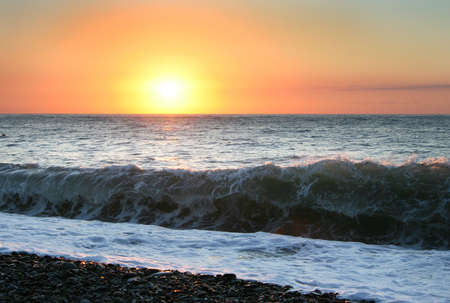 abstract scene with year sundown on sea beautiful beachの写真素材