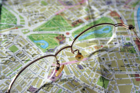 geographical card to terrainの写真素材