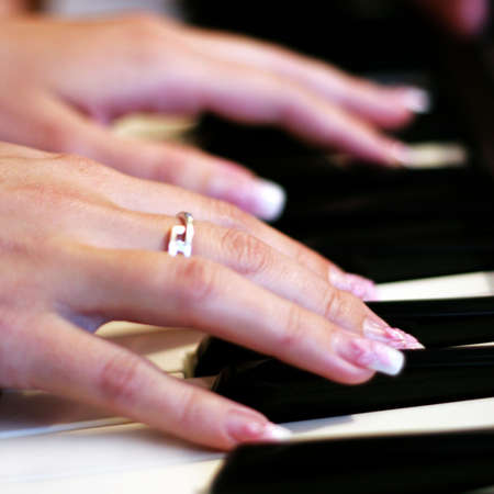 play on pianoの写真素材