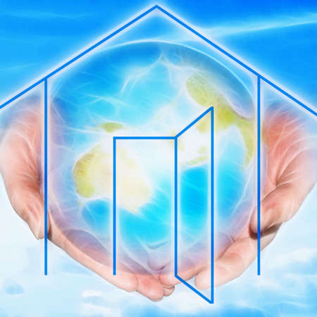 planet in good feminine handの写真素材