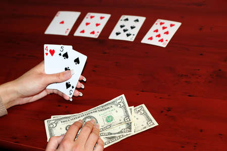 abstract scene with cards for game of poker