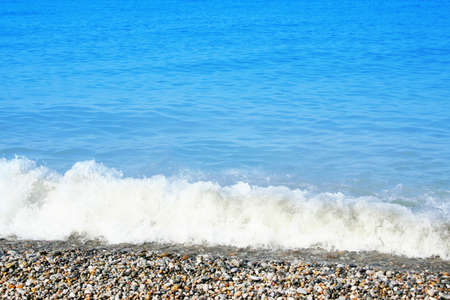 glow solar sky on beautiful sea beachの写真素材