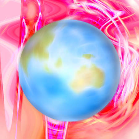 abstract scene with planet on backgroundの写真素材