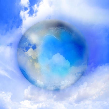 abstract scene planet on celestial backgroundの写真素材