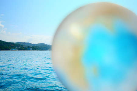 abstract scene with light planetの写真素材