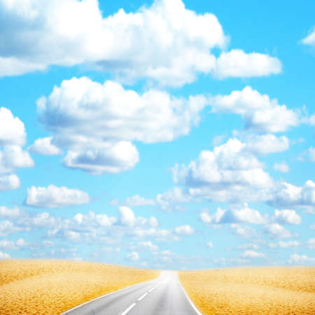 car road in desert under beautiful sky