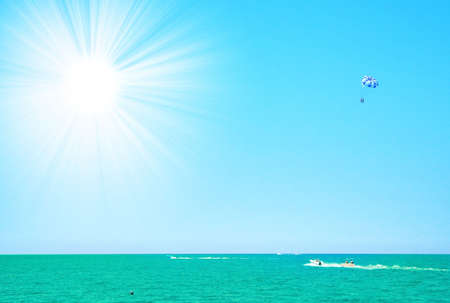 abstract scene of the celestial glow and sea spaceの写真素材