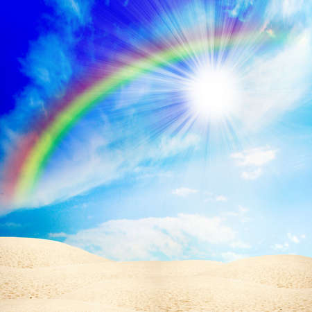 desert under blue skyの写真素材