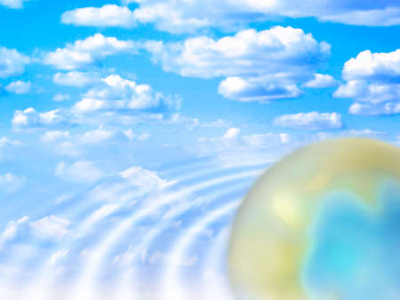 abstract planet and solar skyの写真素材