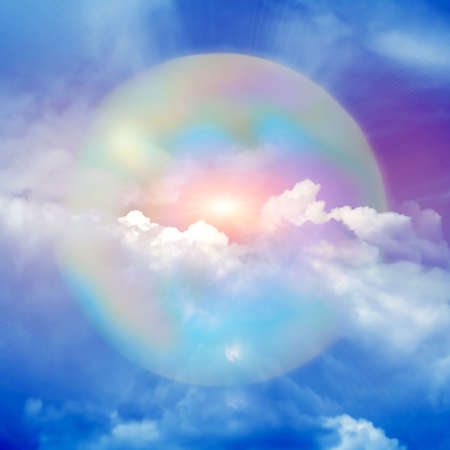 abstract planet and solar skyの写真素材