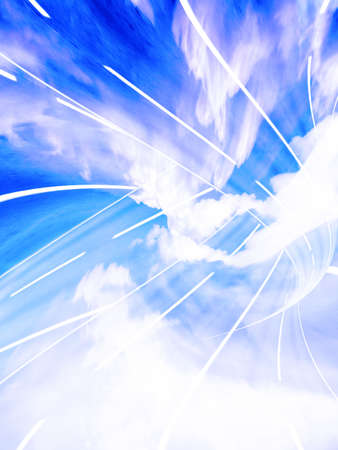 abstract route on background of the celestial landscape