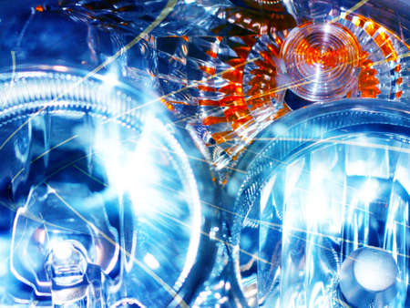 abstract scen with car headlight