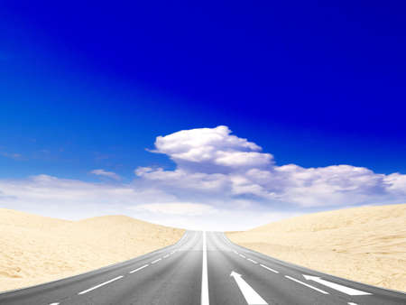 road in desertの写真素材