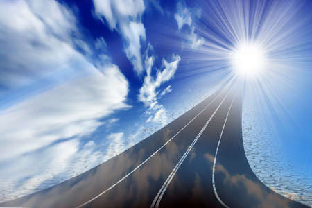 sunlight roadの写真素材