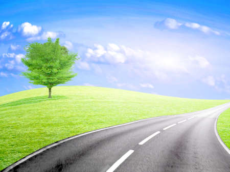 abstract road and skyの写真素材