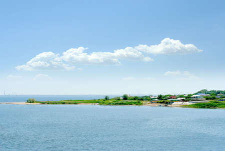 coast river on background skyの写真素材